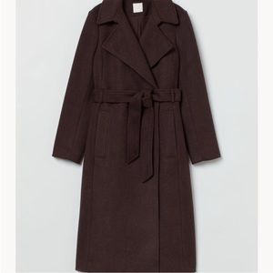 H&M Belted Coat - Chocolate Brown
